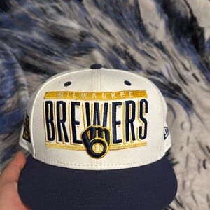 9fifty Milwaukee Brewers Cap - White and Blue
